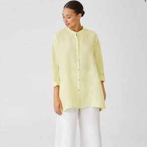 Eileen Fisher | Garment-Dyed Organic Handkerchief Linen Shirt,  1X